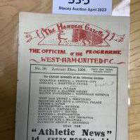 1908 - 1909 West Ham v Brentford Football Programme: Good condition 16 page ex bound with covers and has no team changes. Great adverts for local pubs the Boleyn and the Denmark Arms. First team match is from the Southern League.