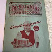 37/38 Aston Villa v West Ham Football Programme: Good condition league match with no team changes.