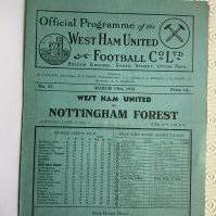 37/38 West Ham v Nottingham Forest Football Programme: Excellent condition league match with no team changes.