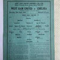 39/40 West Ham v Chelsea Football Programme: Very good condition cup match with pencilled team changes dated 20 4 1940.