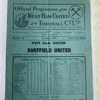 38/39 West Ham V Sheffield United Football Programme: Very good condition league match with no team changes.