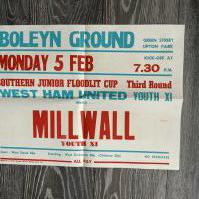 78/79 West Ham Youth v Millwall Advertising Football Poster: Excellent condition folded into 4 measuring 20 x 15 inches. Dated 5 2 1979. Southern Junior Floodlit Cup.