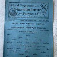 46/47 West Ham v Tottenham LFA Football Programme: Single sheet reserves match in good condition with folding and one pencilled team change. London FA Cup semi final.