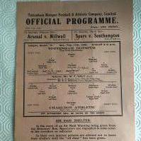 39/40 Tottenham v Charlton Football Programme: Very good condition single sheet league match with one pencilled team change. Dated 17 2 1940 with light folding.