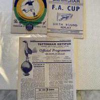 52/53 Birmingham City v Tottenham Football Programmes: FA Cup at both grounds plus pirate for match at St Andrews. Good condition with team changes. (3)