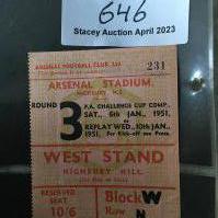 50/51 Arsenal v Carlisle United FA Cup Football Ticket: Excellent condition ticket dated 6 1 1951.