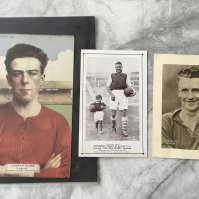 Arsenal 1948 League champions Fully Signed Photo: Original framed photo by Jaques fully signed by all 18 players plus manager and trainer pictured. Hand signed in pen with some not distinct where a dark pen has been used on a dark background. Taken at the beginning of the 48/49 season with league championship trophy to front.