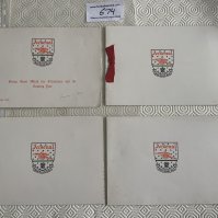 1950s Arsenal Christmas Cards: Cards from 1951 1956 and two the same which has a picture of Arsenal coming off the pitch in Moscow. Nice items issued by the club and never for sale. (4)