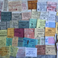 Old Football Ticket Collection: Wide ranging private collection with 27 from 1949-1969 and a further 71 from 1969-1979. Includes 49/50 Aston Villa v Sunderland, 58/59 Everton v Sunderland FA Cup, 62/63 Stoke v Norwich and good Tottenham Wolves and Arsenal content. (98)