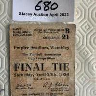 1936 FA Cup Final Football Programme: Arsenal v Sheffield United ticket has rounding corners has a tiny scuff and is a bit dirty particularly to rear.