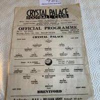 43/44 Crystal Palace v Brentford Football Programme: Fair condition single sheet cup match dated 11 3 1944. Tears and folds. Pencilled writing.