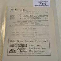 35/36 Huddersfield Town v Brentford Football Programme: Ex bound league match with no covers has no team changes.