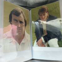 Essex Cricket Autographs: Small photos contained in album all hand signed by player without dedication. Includes Nasser Hussein David Ackfield Keith Fletcher Brian Hardie John Lever Graham Gooch and Mark Waugh. Light duplication. (90)