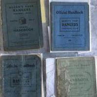 QPR Pre War Football Handbooks: 28/29 and 36/37 have split spines, 24/25 and 31/32 have heavy wear and back page missing. (4)