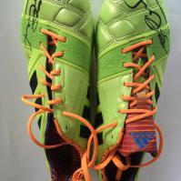 Steve Gerrard Liverpool + England Signed Football Boots: Lime green Adidas Nitrocharge 1.0 pair of boots signed on both by Gerrard. Given to vendor directly from Gerrard who wore this style but not this pair as they are unused and not personalised.