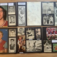 Aston Villa 1940s 1950s 1960s Football Autograph Collection: Stunning private collection all pre 1970 from various publications. All signatures are identified and laid down with photo corners on 12 x 12 inch card and easily removable. 45 pages to include 2 fully signed team groups, 9 signed trade cards, 4 signed autograph pages, 2 signed original press photos and 117 various sized pictures to include 26 A4. 122 different player signatures including Jackie Sewell, Danny Blanchflower, Brian Tiler, Dickie Dorsett, Gerry Hitchens, Tony Hateley, Derek Dougan, Phil Woosnam, Harry Parkes, John Sleeuwenhoek, Frank Moss, Charlie Aitken etc. (290+)