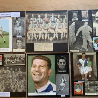 Blackburn Rovers 1940s 1950s 1960s Football Autograph Collection: Stunning private collection all pre 1970 from various publications. All signatures are identified and laid down with photo corners on 12 x 12 inch card and easily removable. 50 pages to include 2 fully signed team groups, 18 signed trade cards, 4 signed autograph pages, 15 original signed press photos and 185 various sized pictures to include 26 A4. 115 different player signatures including Keith Newton, Eric Bell, Bill Eckersley, Derek Dougan, Jim Fryatt, Dave Whelan, Ron Suart, Roy Vernon, Louis Bimpson, Fred Pickering, Eamon Rogers, Andy McEvoy, Eddie Quigley, Walter Joyce etc. (350+)
