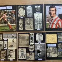 Brentford 1940s 1950s 1960s Football Autograph Collection: Stunning private collection all pre 1970 from various publications. All signatures are identified and laid down with photo corners on 12 x 12 inch card and easily removable. 18 pages to include 1 fully signed team group, 5 signed autograph pages and 104 various sized pictures to include 4 A4. 92 different player signatures including Ron Greenwood, Fred Monk, Ian Lawther, Tom Higginson, Len Townsend, Tommy Lawton, Chic Brodie, Jimmy Towers, Mike Block, Peter Gelson, John Rainford, Gerry Cakebread etc. (190+)