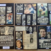 Bristol Rovers 1940s 1950s 1960s Football Autograph Collection: Stunning private collection all pre 1970 from various publications. All signatures are identified and laid down with photo corners on 12 x 12 inch card and easily removable. 26 pages to include 3 fully signed team groups, 3 signed autograph pages, a signed original press photo and 135 various sized pictures to include 9 A4. 101 different player signatures including Geoff Bradford, Harry Bamford, Larry Lloyd, Ray Graydon, Ray Warren, Barry Meyer, Harold Jarman, Alfie Biggs, Bert Hoyle, Howard Radford, Robin Stubbs, Bert Roost, Ray Graydon etc. (310+)