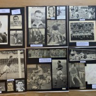 Chelsea 1940s 1950s 1960s Football Autograph Collection: Stunning private collection all pre 1970 from various publications. All signatures are identified and laid down with photo corners on 12 x 12 inch card and easily removable. 66 pages to include 3 fully signed team groups one of which is 1954/55 Division One champions, 4 signed autograph pages, 11 signed original press photos and 278 various sized pictures to include 29 A4. 146 different player signatures including Peter Osgood, Joe Fascoine, Ian Hutchinson, Keith Weller, Jimmy Greaves, Ted Drake, John Harris, Les Stubbs, Ron Greenwood, Peter Houseman, Eddie McCreadie, Eric Parsons etc. (360+)
