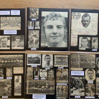 Crewe Alexandra 1940s 1950s 1960s Football Autograph Collection: Stunning private collection all pre 1970 from various publications. All signatures are identified and laid down with photo corners on 12 x 12 inch card and easily removable. 14 pages to include 2 fully signed team groups, 3 signed autograph pages and 82 various sized pictures to include 3 A4. 90 different player signatures including Frank Blunstone, Peter Leigh, John Mahoney, Johnny King, Dave Whelan, Dave Ewing, Roy Warhurst, Frank Lord, Gordon Willmott, Albert Mullard, Billy Deardon, Pat Morrissey, Steve Arnold etc. (210+)