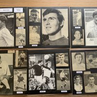 Derby County 1940s 1950s 1960s Football Autograph Collection: Stunning private collection all pre 1970 from various publications. All signatures are identified and laid down with photo corners on 12 x 12 inch card and easily removable. 28 pages to include 3 fully signed team pictures one of which has 23 autographs, 3 signed autograph pages, 2 signed original press photos and 132 various sized pictures to include 10 A4. 115 different player signatures including Ron Webster, Brian Clough, Reg Ryan, Tommy Powell, Willie Carlin, Les Green, Billy Steel, Leon Leuty, Kevin Hector, Dave Mackay, John O'Hare, Bill Townsend, Alan Durban, Johnny Morris etc. (280+)