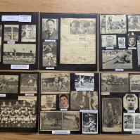Exeter City 1940s 1950s 1960s Football Autograph Collection: Stunning private collection all pre 1970 from various publications. All signatures are identified and laid down with photo corners on 12 x 12 inch card and easily removable. 20 pages to include 2 fully signed team groups, 2 signed autograph pages and 131 various sized pictures to include 2 A4. 90 different player signatures including Barney Singleton, John Smout, Gordon Dale, Theo Foley, Fred Binney, George Ley, Ted Calland, Johnny Nicholls, Bert Hoyle, Alan Banks, Adrian Thorne, Eddie Murphy, Ray Iggleden, Ray Harford etc. (250+)