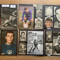 Portsmouth 1940s 1950s 1960s Football Autograph Collection: Stunning private collection all pre 1970 from various publications. All signatures are identified and laid down with photo corners on 12 x 12 inch card and easily removable. 35 pages to include 2 fully signed team groups, 3 signed autograph pages, 3 signed original press photos and 160 various sized pictures to include 17 A4. 98 different player signatures including Ernie Butler, Ike Clarke, Bert Barlow, Ray Crawford, Marcel Galliard, Harry Harris, Mike Trebilcock, Norman Uprichard, Ray Pointer, Gordon Dale, Ray Hiron, Albert McCann, Derek Dougan etc. (250+)