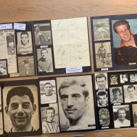 Reading 1940s 1950s 1960s Football Autograph Collection: Stunning private collection all pre 1970 from various publications. All signatures are identified and laid down with photo corners on 12 x 12 inch card and easily removable. 22 pages to include 2 fully signed team groups, 6 signed autograph pages and 100 various sized pictures to include 5 A4. 97 different player signatures including Pat Terry, Johnny Walker, John Sainty, Roy Bentley, Peter Silvester, Jimmy Wheeler, Stan Wicks, Peter Shreeves, Ken Bainbridge, Bobby Ayre, Ivor Powell, Maurice Edelston, Jimmy Wallbanks etc. (250+)
