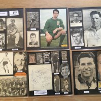 Stockport County 1940s 1950s 1960s Football Autograph Collection: Stunning private collection all pre 1970 from various publications. All signatures are identified and laid down with photo corners on 12 x 12 inch card and easily removable. 16 pages to include 1 fully signed team group, 3 signed autograph pages, a signed programme 1961/62 and 91 various sized pictures to include 6 A4. 106 different player signatures including Bert Lister, Derek Kevan, Ken Mulhearn, Len White, Albert Quixall, David Herd, John Price, Ron Staniforth, Jack Hacking, Alex Herd, Frank Lord, Trevor Porteous, Len Allchurch, Jim Fryatt etc. (160+)