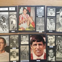 Stoke City 1940s 1950s 1960s Football Autograph Collection: Stunning private collection all pre 1970 from various publications. All signatures are identified and laid down with photo corners on 12 x 12 inch card and easily removable. 45 pages to include 3 fully signed team groups, 3 signed autograph pages, 3 signed original press photos and 188 various sized pictures to include 28 A4. 123 different player signatures including Tony Waddington, Paul Shardlow, Dennis Viollet, Roy Vernon, Johnny King, John Ritchie, Jimmy Greenhoff, Dennis Herod, Mike Pejic, Harry Burrows, Harry Gregg, David Herd, Neil Franklin etc. (350+)
