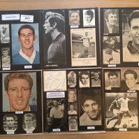 Tranmere Rovers 1940s 1950s 1960s Football Autograph Collection: Stunning private collection all pre 1970 from various publications. All signatures are identified and laid down with photo corners on 12 x 12 inch card and easily removable. 16 pages to include 2 fully signed team groups, 5 signed autograph pages and 75 various sized pictures to include 5 A4. 86 different player signatures including Jim Cumbes, Roy McFarland, Abe Rosenthal, Harry Bell, Ken Beamish, Frank Lane, John Manning, George Yardley, Harry Leyland, Roy Sinclair, George Hudson, Ray Mathias etc. (170+)