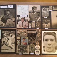 Wrexham 1940s 1950s 1960s Football Autograph Collection: Stunning private collection all pre 1970 from various publications. All signatures are identified and laid down with photo corners on 12 x 12 inch card and easily removable. 16 pages to include 2 fully signed team groups, 3 signed autograph pages including 1969/70 with 25 autographs, 1 signed original press photo and 78 various sized pictures to include 6 A4. 80 different player signatures including Wyn Davies, Dave Gaskell, Ian Moir, John Schofield, Albert Kinsey, Arfon Griffiths, Archie Ferguson, Phil Boersma, Ron Harbetson, George Evans, Eddie May, Ron Hewitt, George Spruce, Billy Waters etc. (150+)