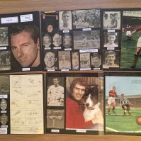 York City 1940s 1950s 1960s Football Autograph Collection: Stunning private collection all pre 1970 from various publications. All signatures are identified and laid down with photo corners on 12 x 12 inch card and easily removable. 17 pages to include 2 fully signed team groups, 6 signed autograph pages and 89 various sized pictures to include 5 A4. 87 different player signatures including Arthur Bottom, Sid Storey, Tom Heron, Ted McDougall, Graham Carr, Mike Walker, Dave Dunmore, John Scott, Phil Boyer, Jack Fountain, Chris Topping, Ron Spence, Roy Ambler, Norman Wilkinson, etc. (240+)