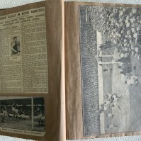 West Ham Football Scrapbooks: Not to be missed. Comprehensive 1930s scrapbook full of home and away match reports from newspapers with articles and pictures plus an original 30/31 team group postcard. C/W a scrapbook from the early 50s and one other. Interesting. (3)
