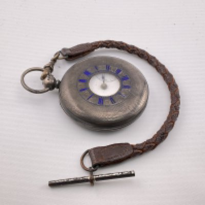 A silver half hunter pocket watch. Postage category A.