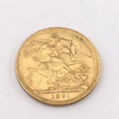 An 1891 full sovereign Postage A