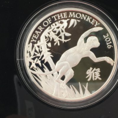 2016 Lunar year of the monkey 5oz silver proof coin with COA Postage B