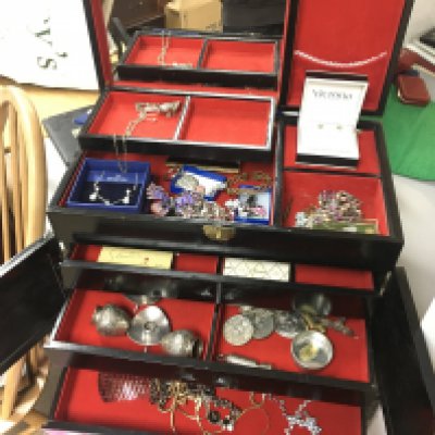 A Collection of costume jewellery including silver. Jewellery including necklaces, rings etc. postage category C