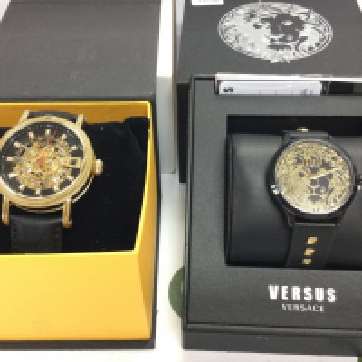 Two gents watches in unworn condition with boxes. Includes a Versace Versus watch.