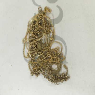 A collection of 9ct gold chains Approx weight 19.5 grams.