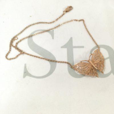 A 9ct rose gold butterfly necklace. Approx weight 5.3 grams.