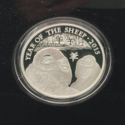 2015 Lunar year of the sheep 5oz silver proof coin with COA Postage B