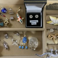 A small collection of brooches and charms etc.(B)