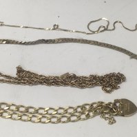 Four 9ct gold bracelets total weight 11.5 grams.