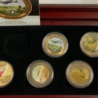 A collection of modern gold plated coins. (D)