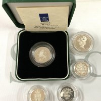 Silver proof coinage to include. 1992 Piedfort 10 pence coin, 1988 One pound x 2, 1988 One pound, 1986 2 Pound coin (A)