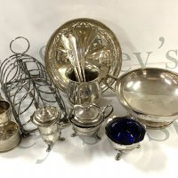 A collection of hallmarked silver items. (A)