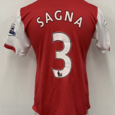 Arsenal 2006 - 2008 Home Match Worn Football Shirt: Red and white short sleeve  Nike shirt with Premier League badging to sleeves. Sagna 3 to rear. 