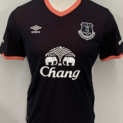 Everton 2016 - 2017 Match Worn Football Shirt: Black speckled short sleeve shirt. Worn v MK Dons in a pre season friendly. No sleeve badging. 